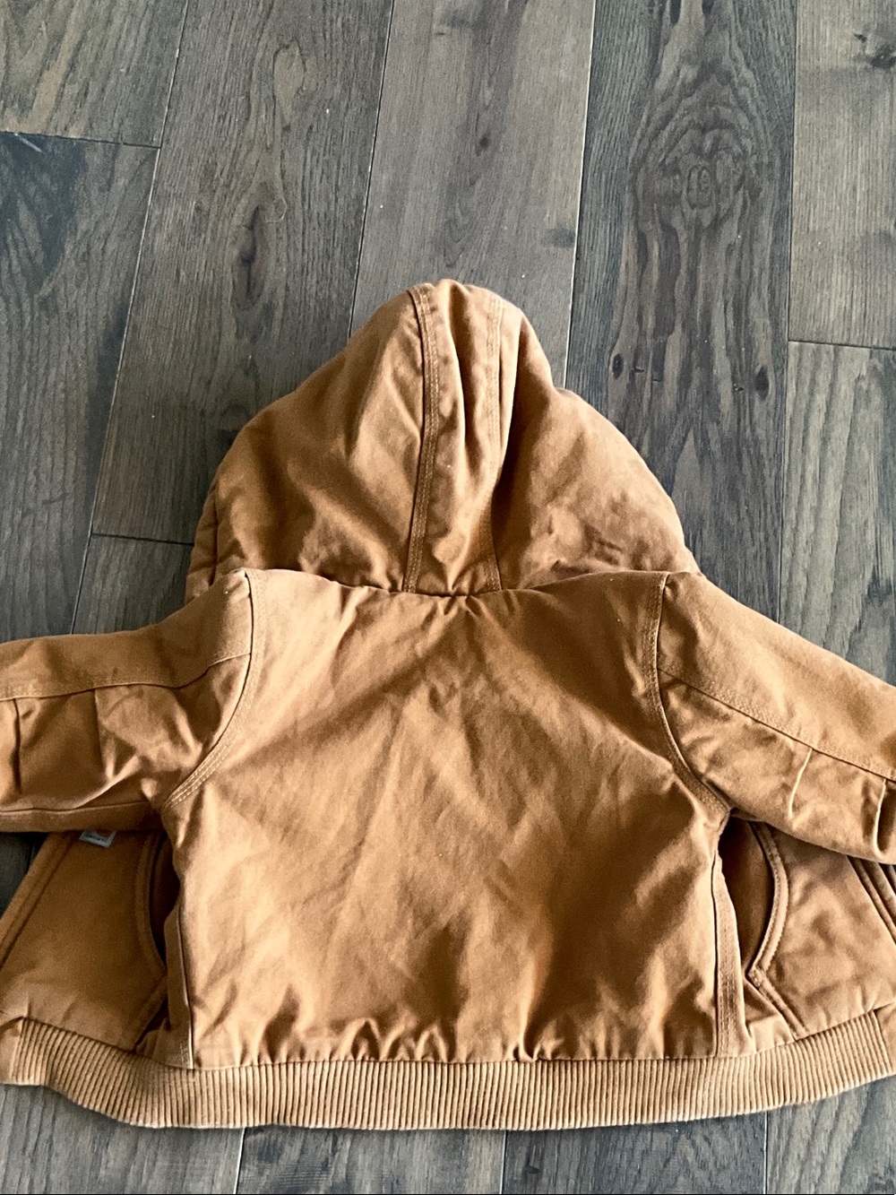 Carhartt Tan/Camel Hooded Zip Front Work Jacket - Picture 4 of 6
